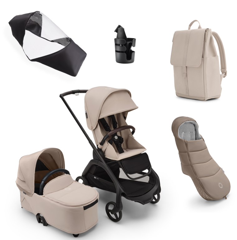 Bugaboo Dragonfly Essential Pushchair Bundle - Black/Desert Taupe Complete