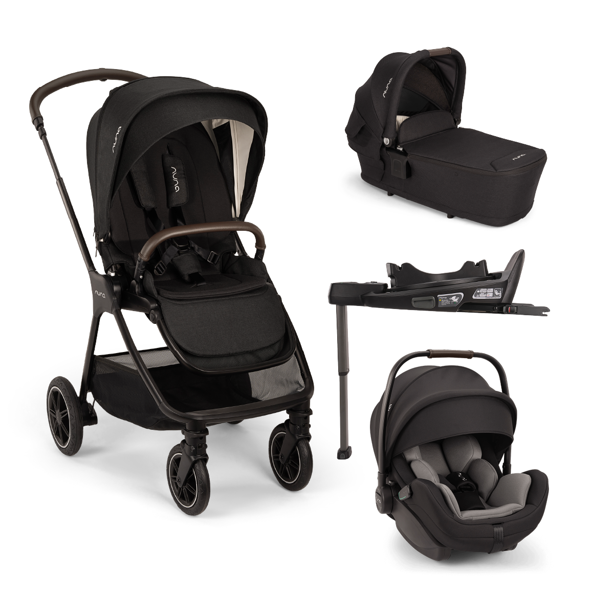 Nuna Triv Next, Arra Flex and Base Curv Travel System - Caviar
