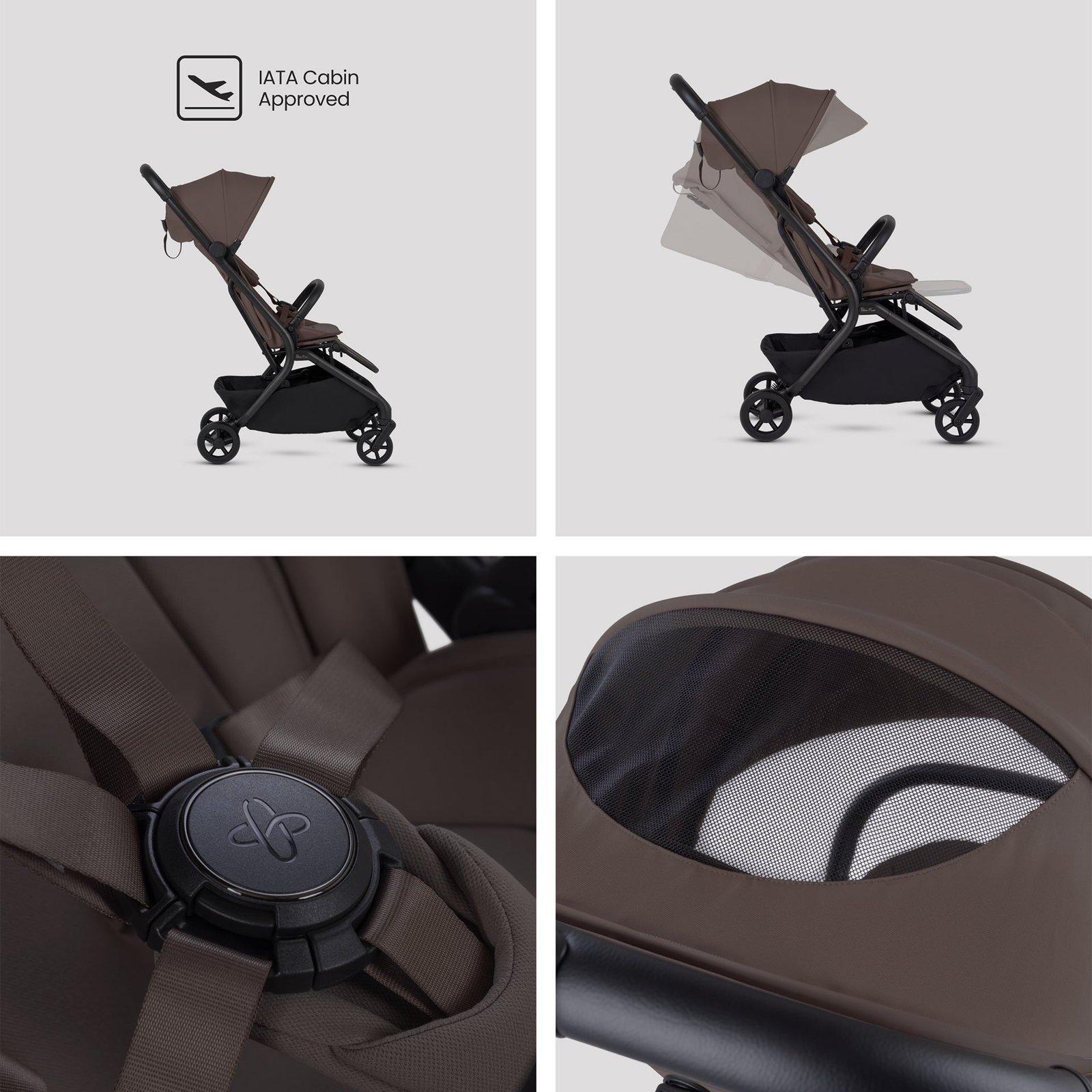Silver Cross Nia Compact Travel System with Accessory Pack - Chocolate