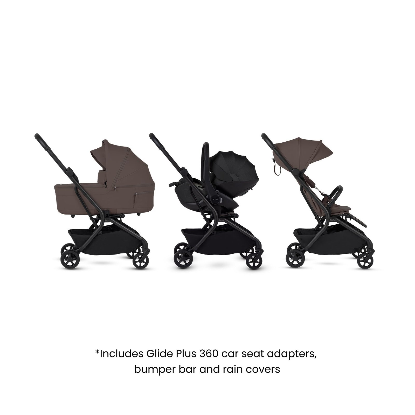 Silver Cross Nia Compact Travel System with Accessory Pack - Chocolate