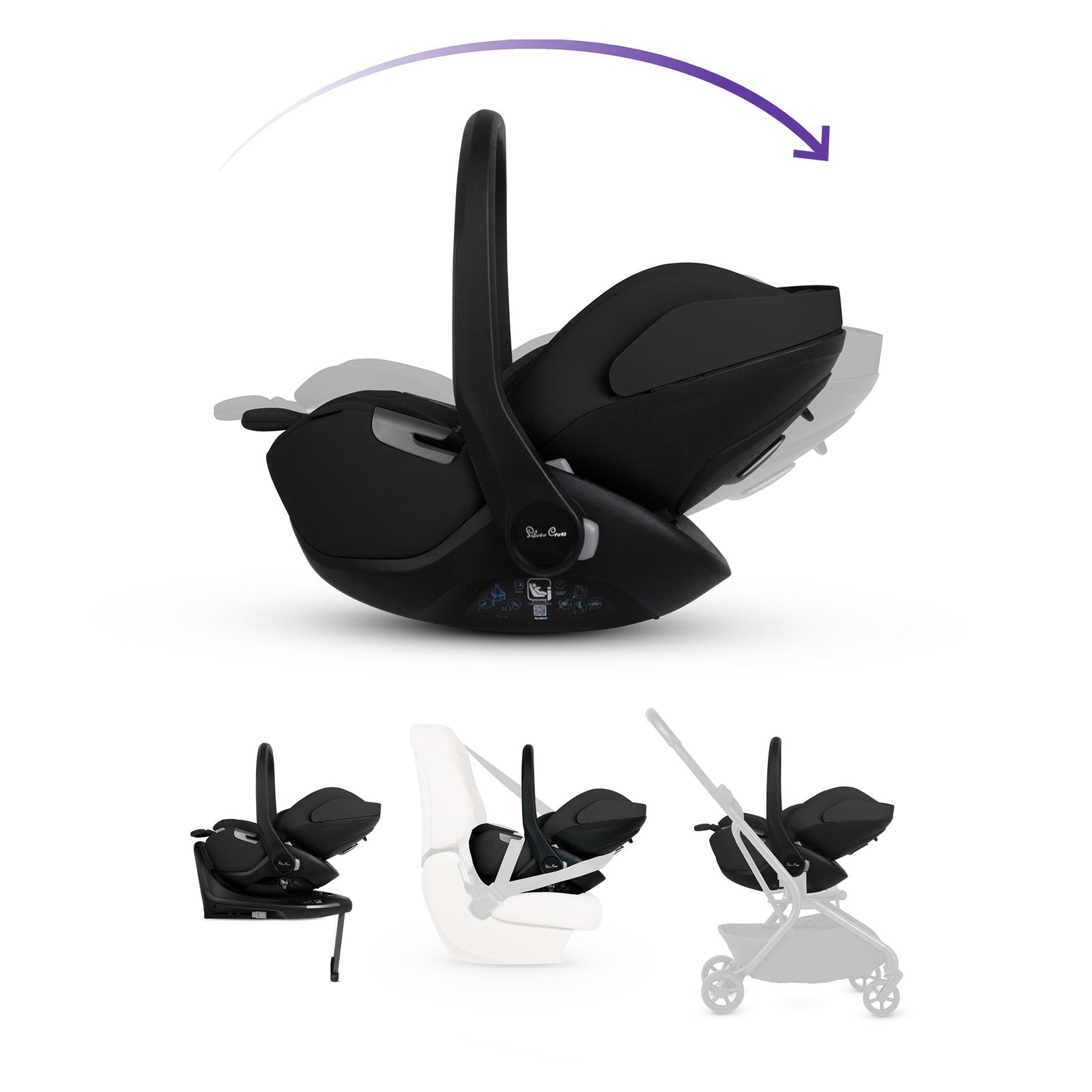 Silver Cross Nia Compact Travel System with Accessory Pack - Chocolate