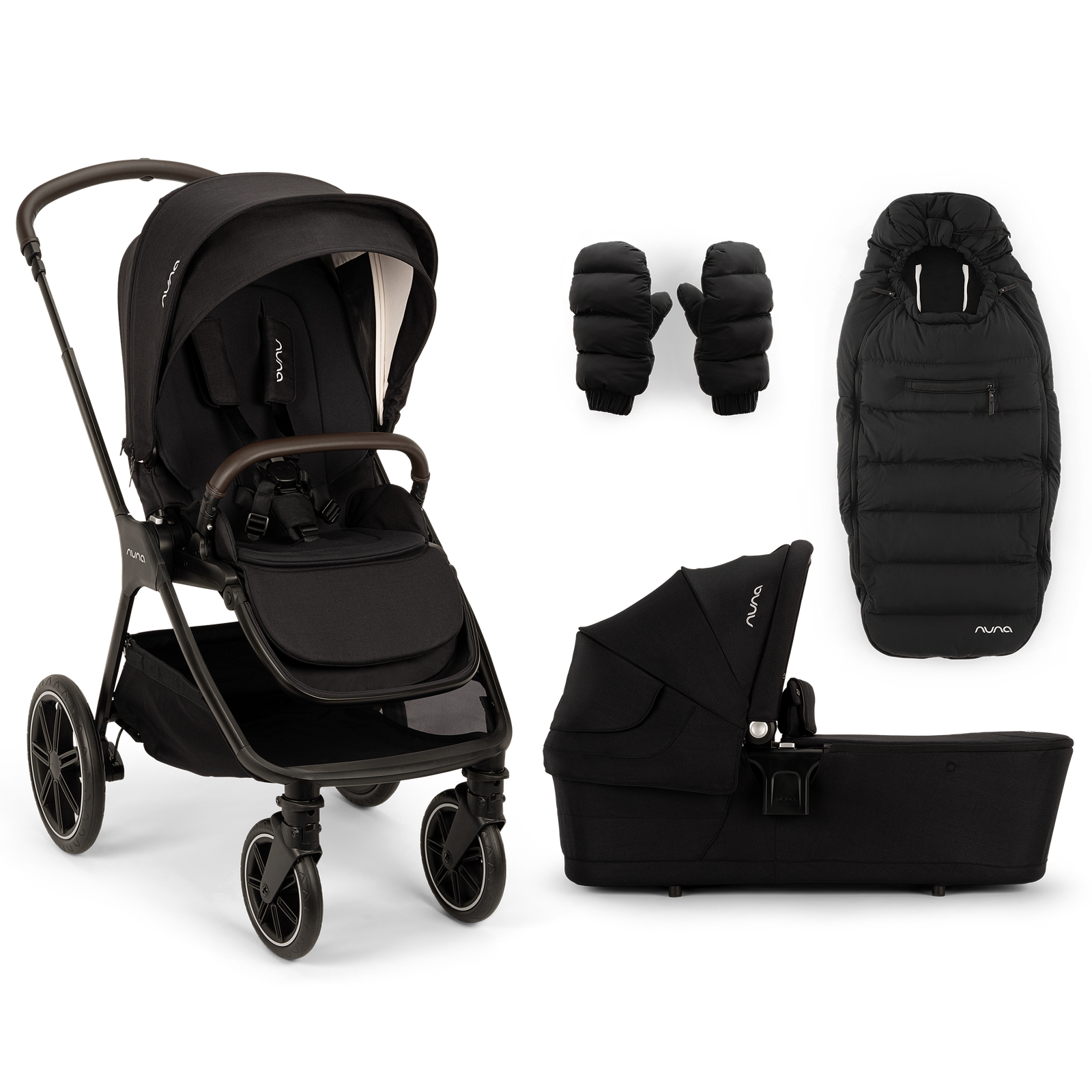 Nuna Triv LX Pram and Accessory All-Season Bundle - Caviar