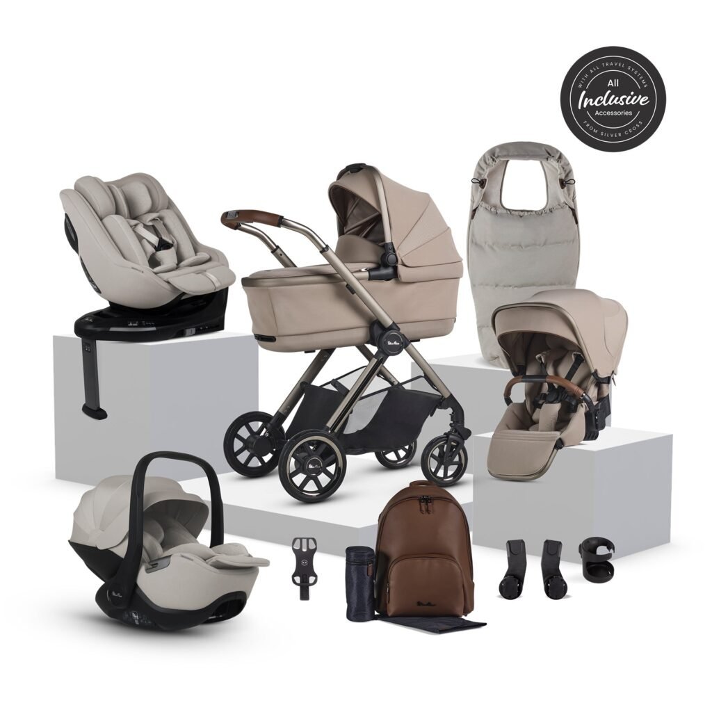 Silver Cross Reef 2 Special Edition Ultimate 360 Family Car Seat Bundle - Frappe with Natural Taupe