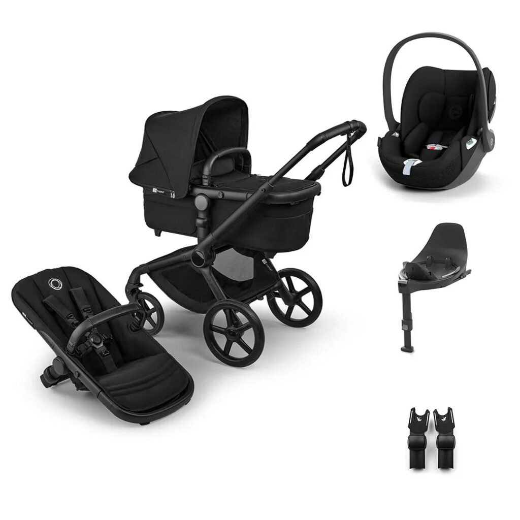Bugaboo Fox 5 Renew & Cybex Cloud T Travel System - Black/Heritage Black