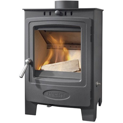 Arada Hamlet Solution 5 Compact Graphite Stove, Multi Fuel Wood Burning, Freestanding (S4) Ecodesign Approved, Defra Approved