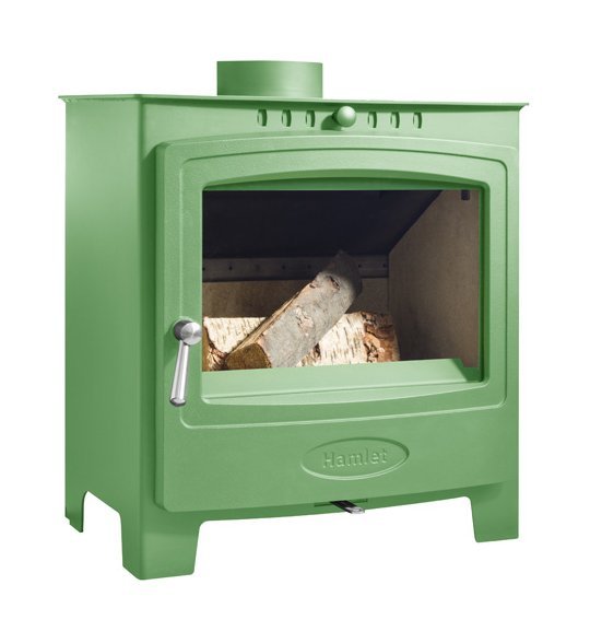 Arada Hamlet Solution 5 Widescreen Peapod Green Stove, Multi Fuel, Wood Burning, Freestanding (S4) Ecodesign Approved, DEFRA Approved