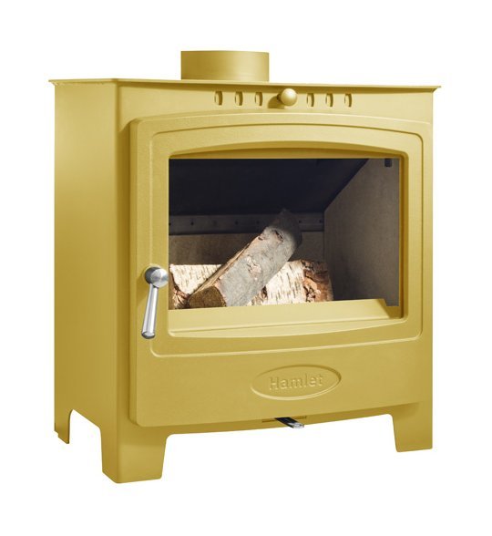 Arada Hamlet Solution 5 Widescreen Raincoat Yellow Stove, Multi Fuel, Wood Burning, Freestanding (S4) Ecodesign Approved, DEFRA Approved