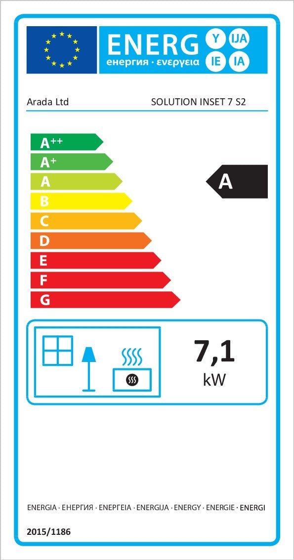 Arada Hamlet Solution 7kW Mist Stove, Multi Fuel, Wood Burning, Inset 7 (S4), Ecodesign Approved, Defra Approved
