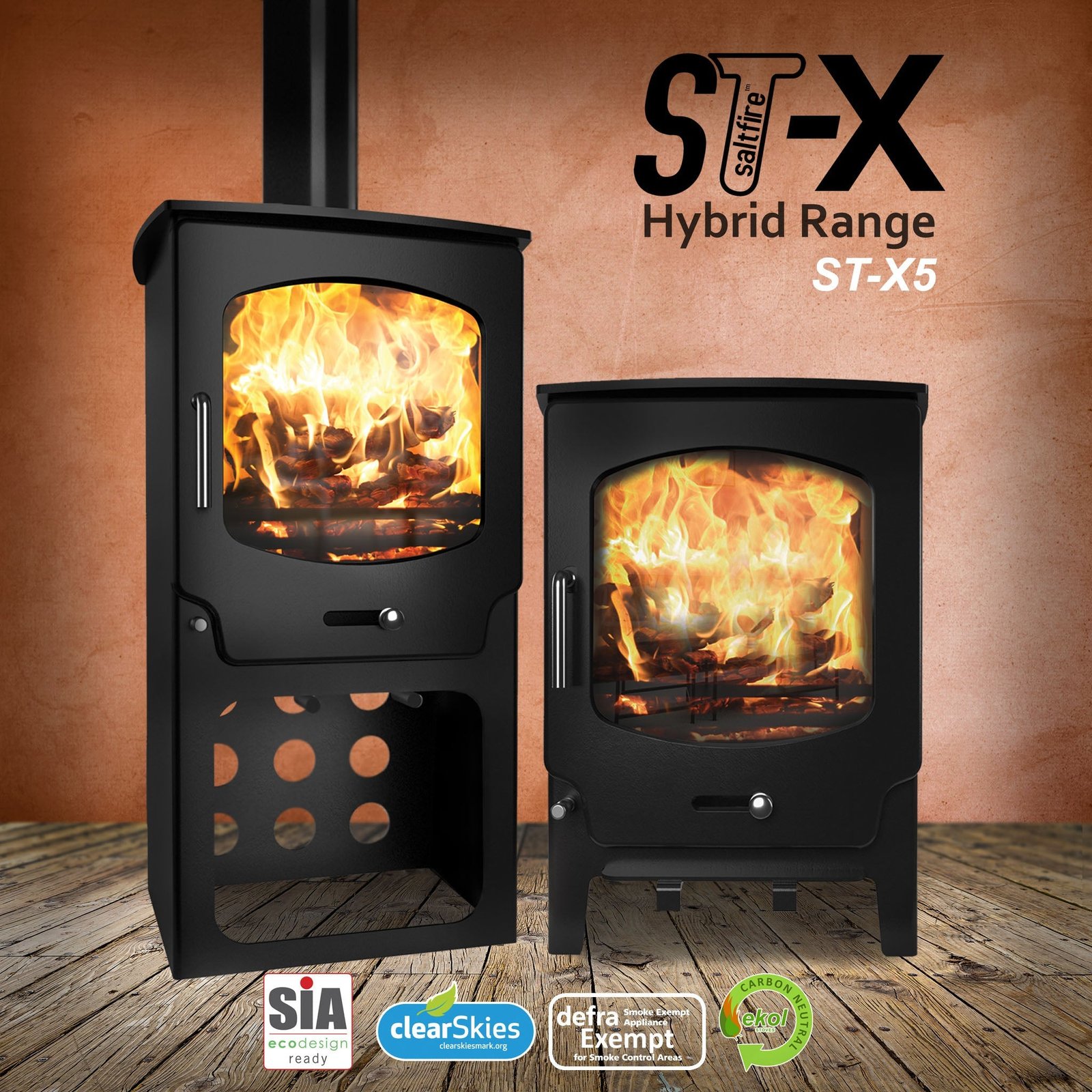 Saltfire ST-X5 5kW Multi-Fuel Stove DEFRA Approved EcoDesign