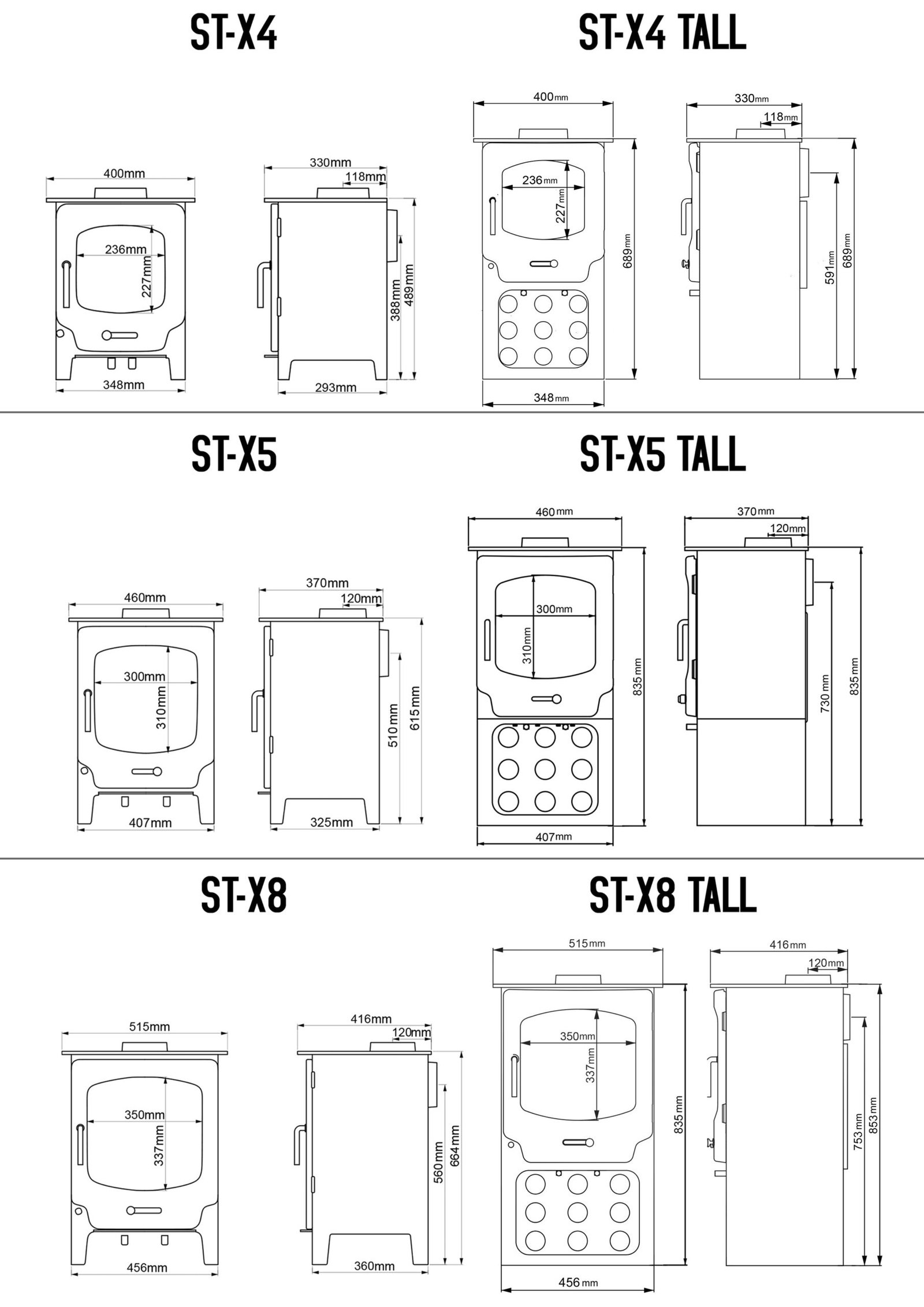 Saltfire ST-X5 5kW Multi-Fuel Stove DEFRA Approved EcoDesign