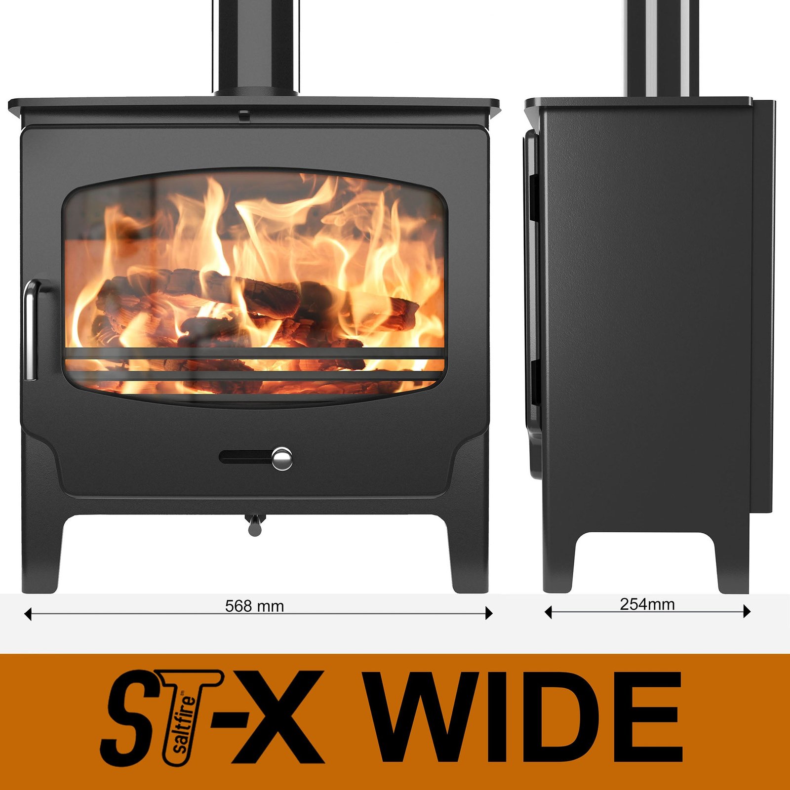 Saltfire ST-X Wide Wood Burning Stove DEFRA Approved EcoDesign
