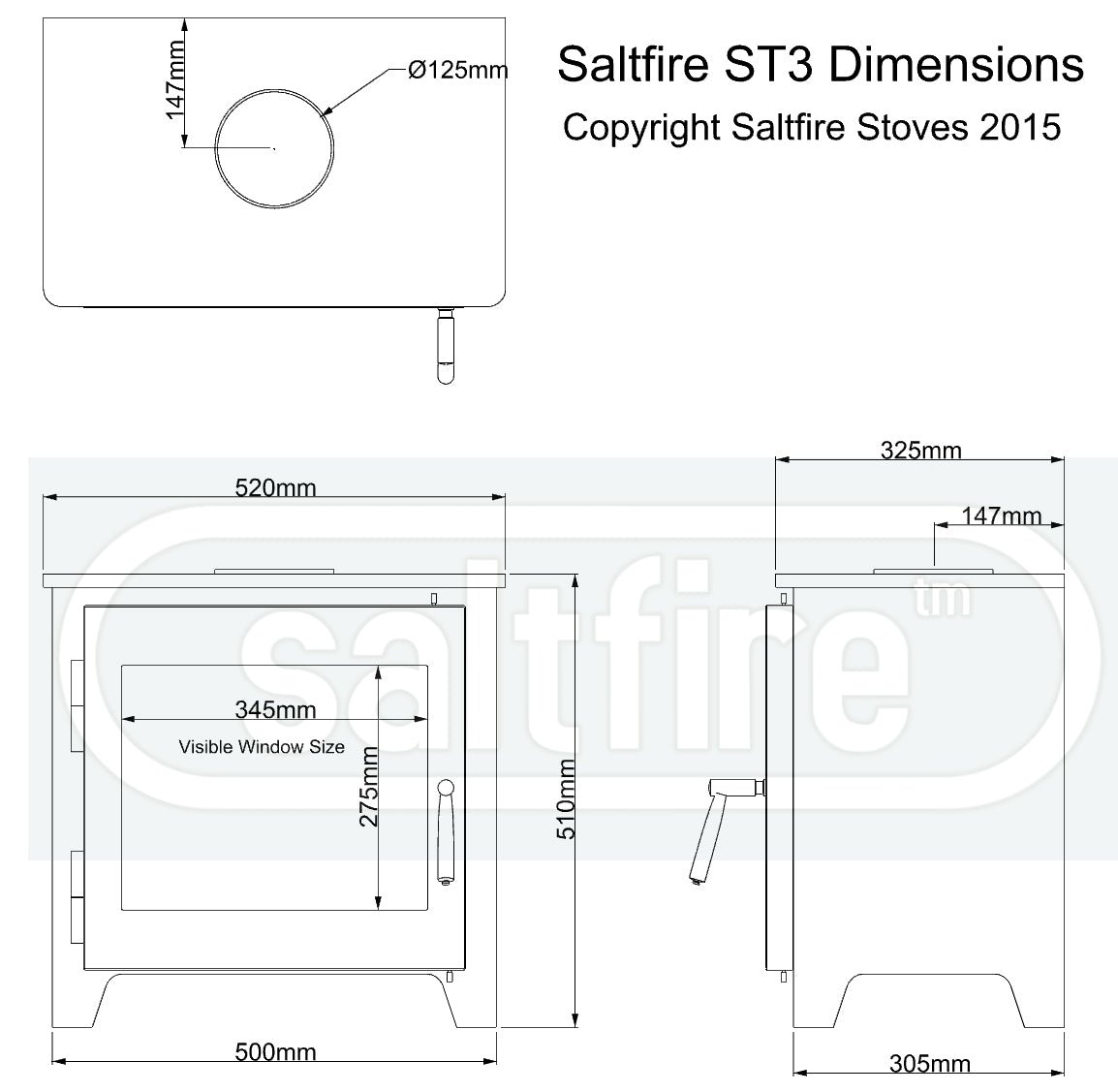 Saltfire ST3 7kW Wood Burning Stove DEFRA Approved EcoDesign