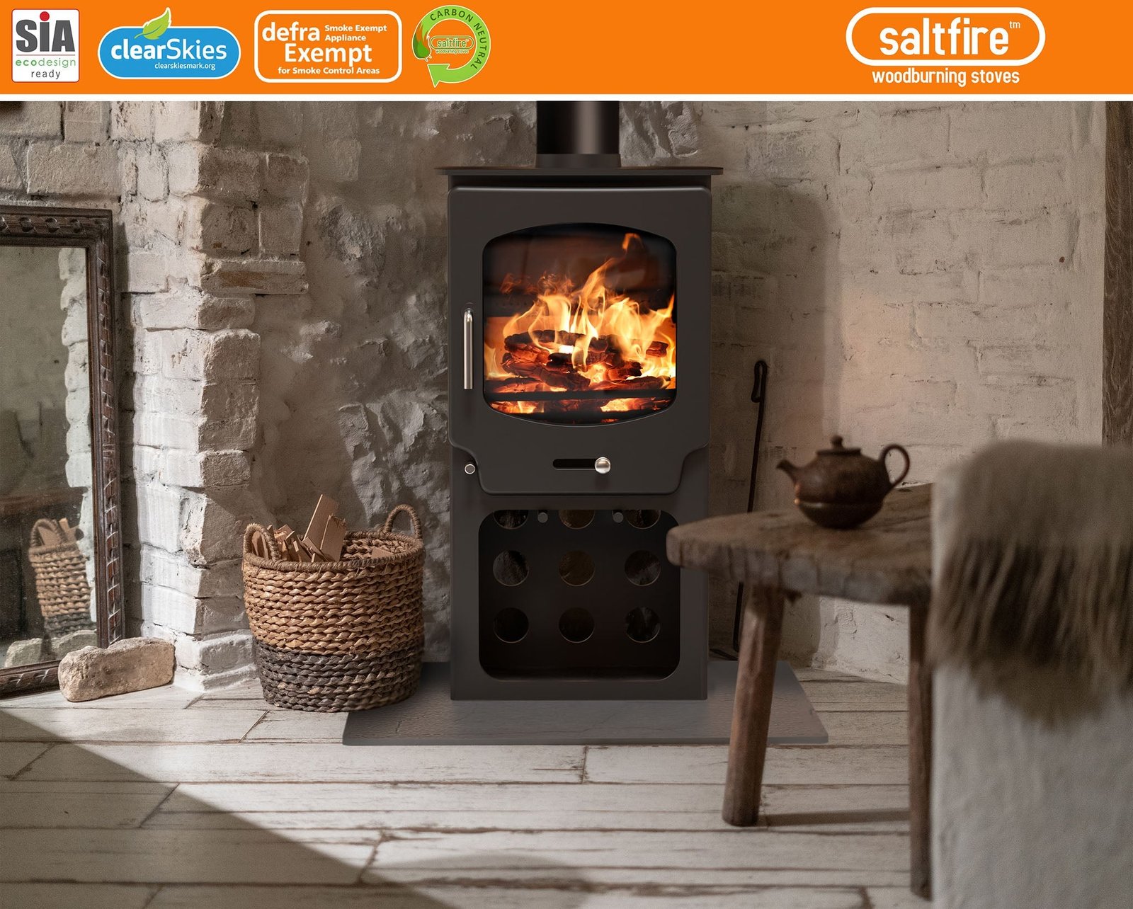 Saltfire ST-X5 5kW Multi-Fuel Stove DEFRA Approved EcoDesign